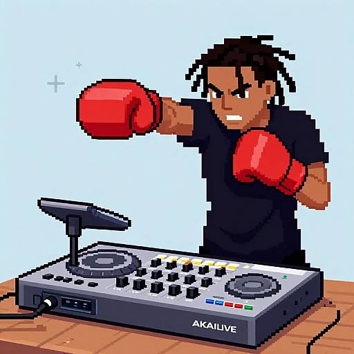 Old-School Boxer with Hip-Hop Drum Machines