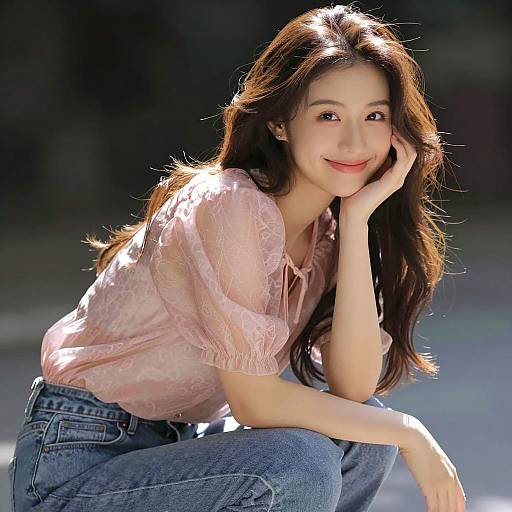 Smiling Young Woman in Soft Light