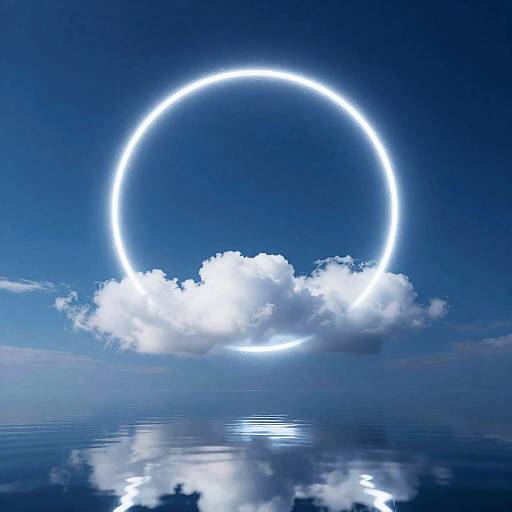 Glowing Magic Circle Over Water