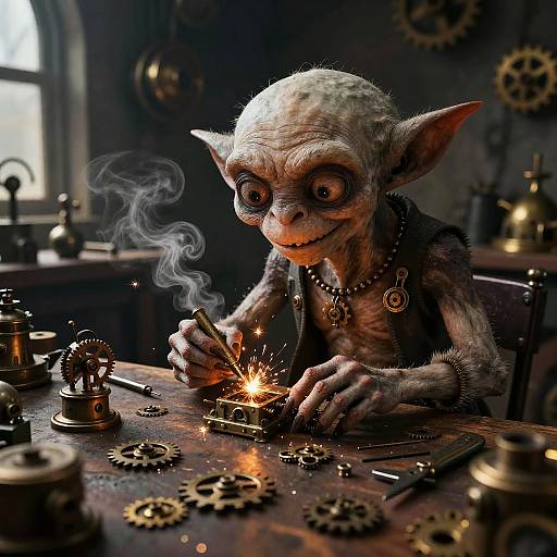 Steampunk Gremlin Crafting Gadgets