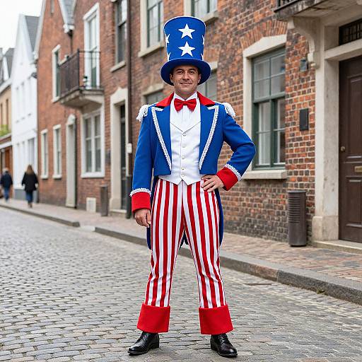 Patriotic Man in Vintage Costume