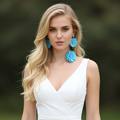 Elegant Bride with Blue Accents