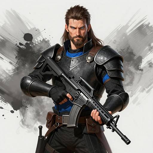 Digital Warrior with Assault Rifle