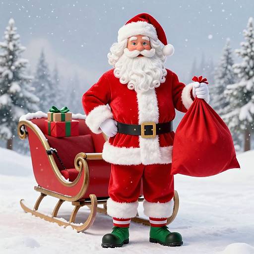 Classic Festive Santa Claus Scene
