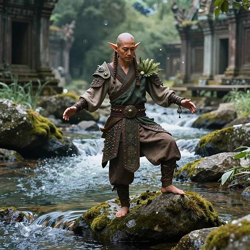 Elf Monk by Mystical River