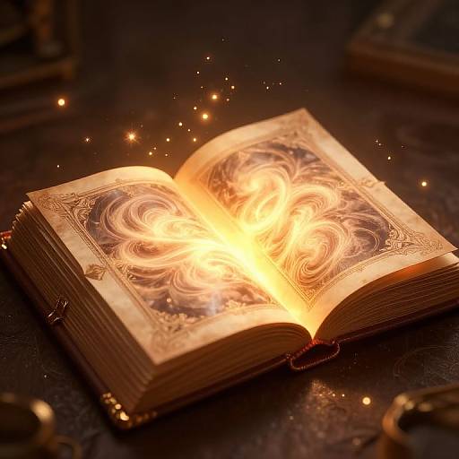 Magical Ancient Book with Glowing Pages