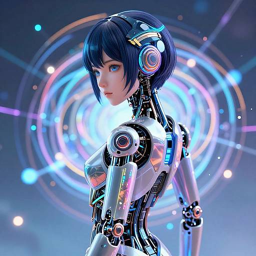 Hyperdetailed Zoom Cyborg Girl