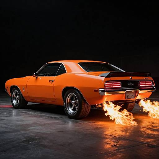 Flaming Orange Chevrolet Muscle Car
