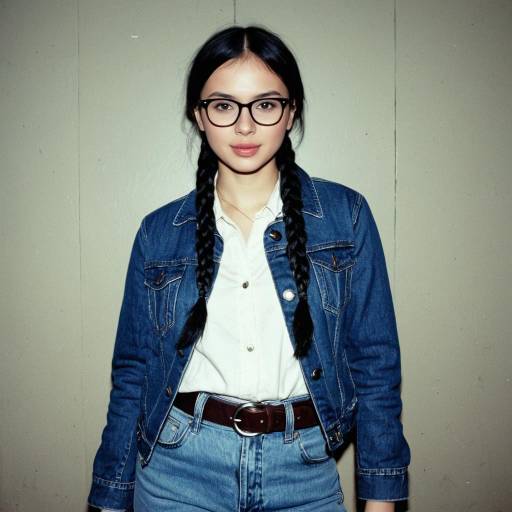 Realistic Solo Girl in Denim Attire