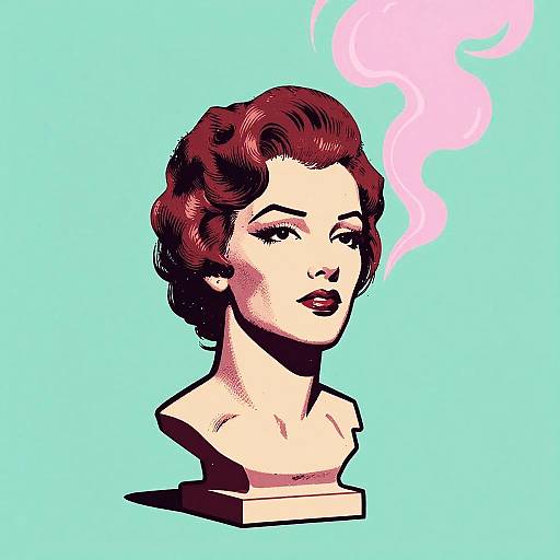 Pop Art Sculptor with Pink Smoke