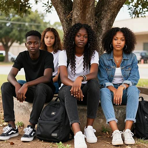 Outdoor Group Portrait of Diverse Youth