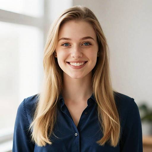 Smiling Blonde Woman in Natural Light