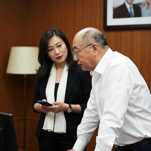 Office Interaction Between Two Professionals