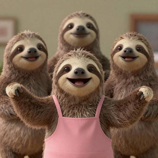 CGI Anthropomorphic Sloths Group