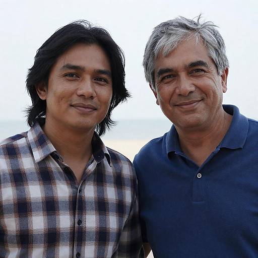 Bright Backlit Portrait of Two Men