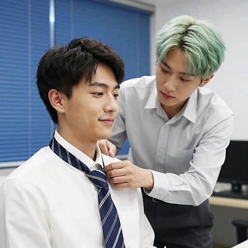 Office Interaction Between Two Men