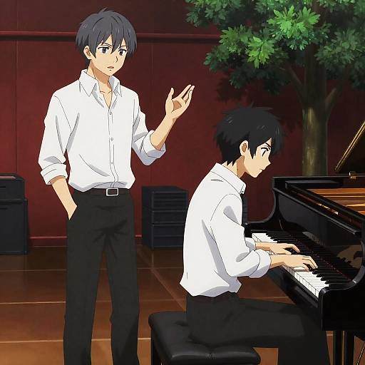 Intense Anime Duo at Grand Piano Scene