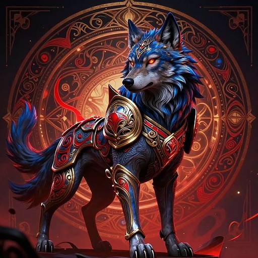 Mythic Wolf in Art Deco Armor