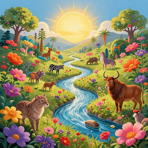 Vibrant Surreal Landscape of Vida