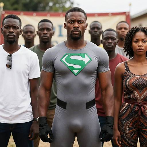 Superhero Gathering in Outdoor Setting