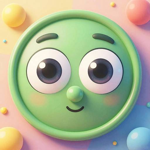 Vibrant Cartoon Character Front Shot