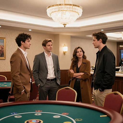 Luxurious Casino Interior with Engaging Conversations