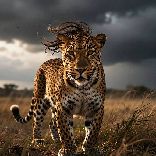 Cinematic Storm Leopard Photoreal Portrait