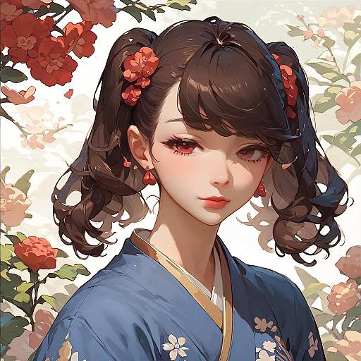 Masterpiece Anime Girl in Traditional Attire