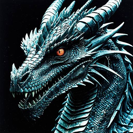 Cybernetic Dragon Head Close-up