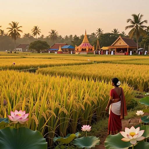 Serene Tamil Nadu Village Festival Landscape