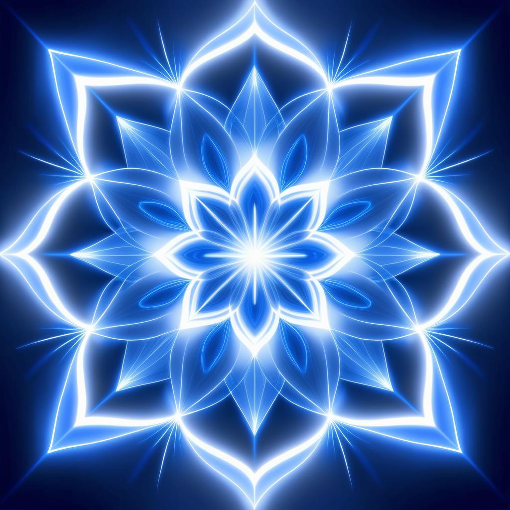 Serene Blue Star-Shaped Light Art