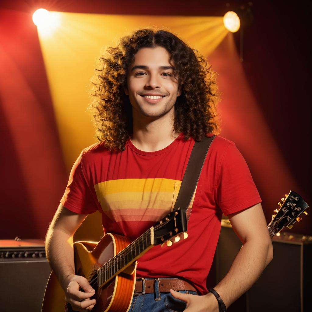 Vintage Musician Portrait with Warm Spotlight