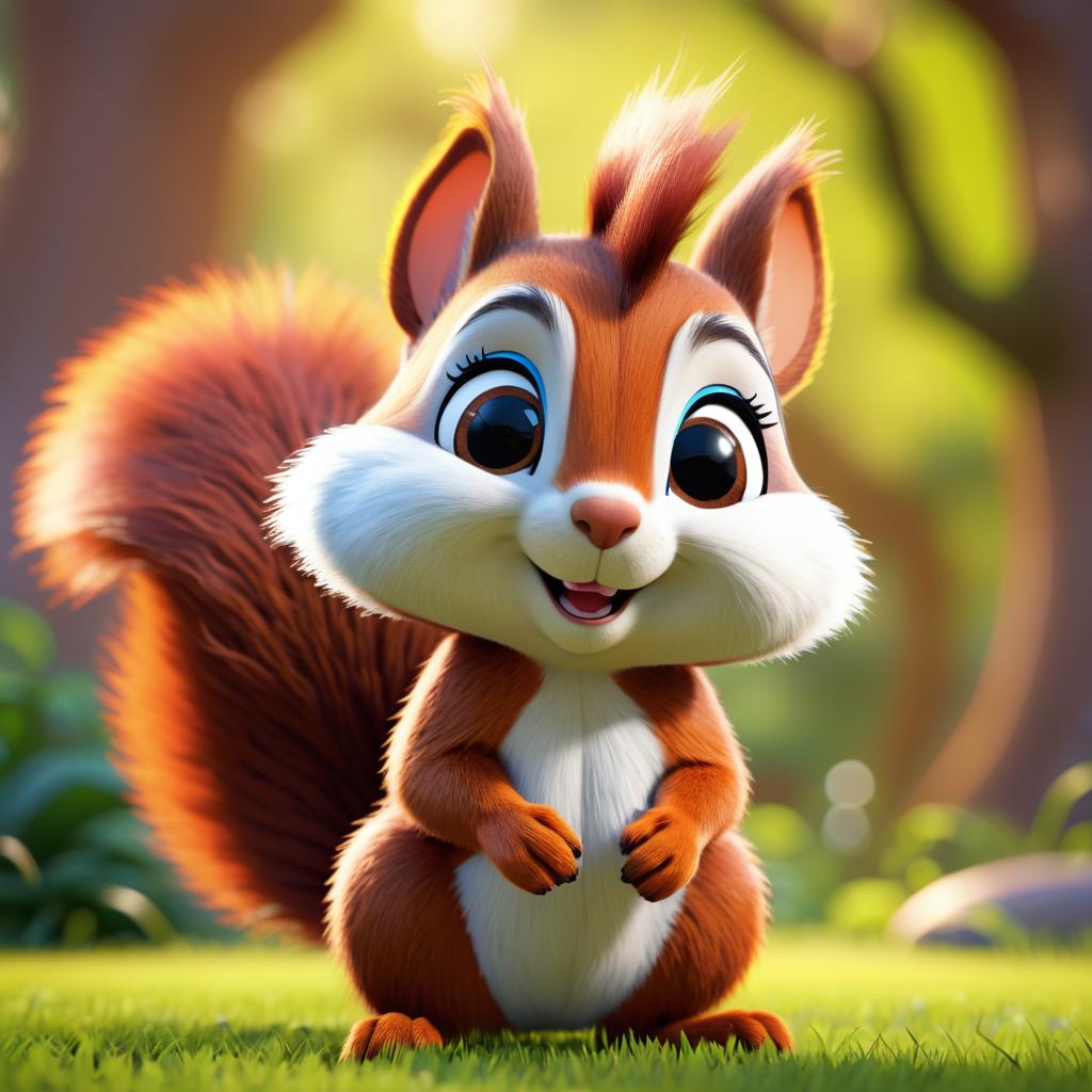 Playful DreamWorks Squirrel Character Design