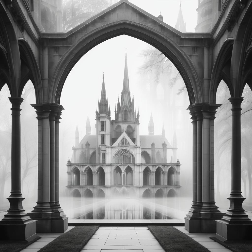 Gothic Architecture Meets Serene Parks Collage