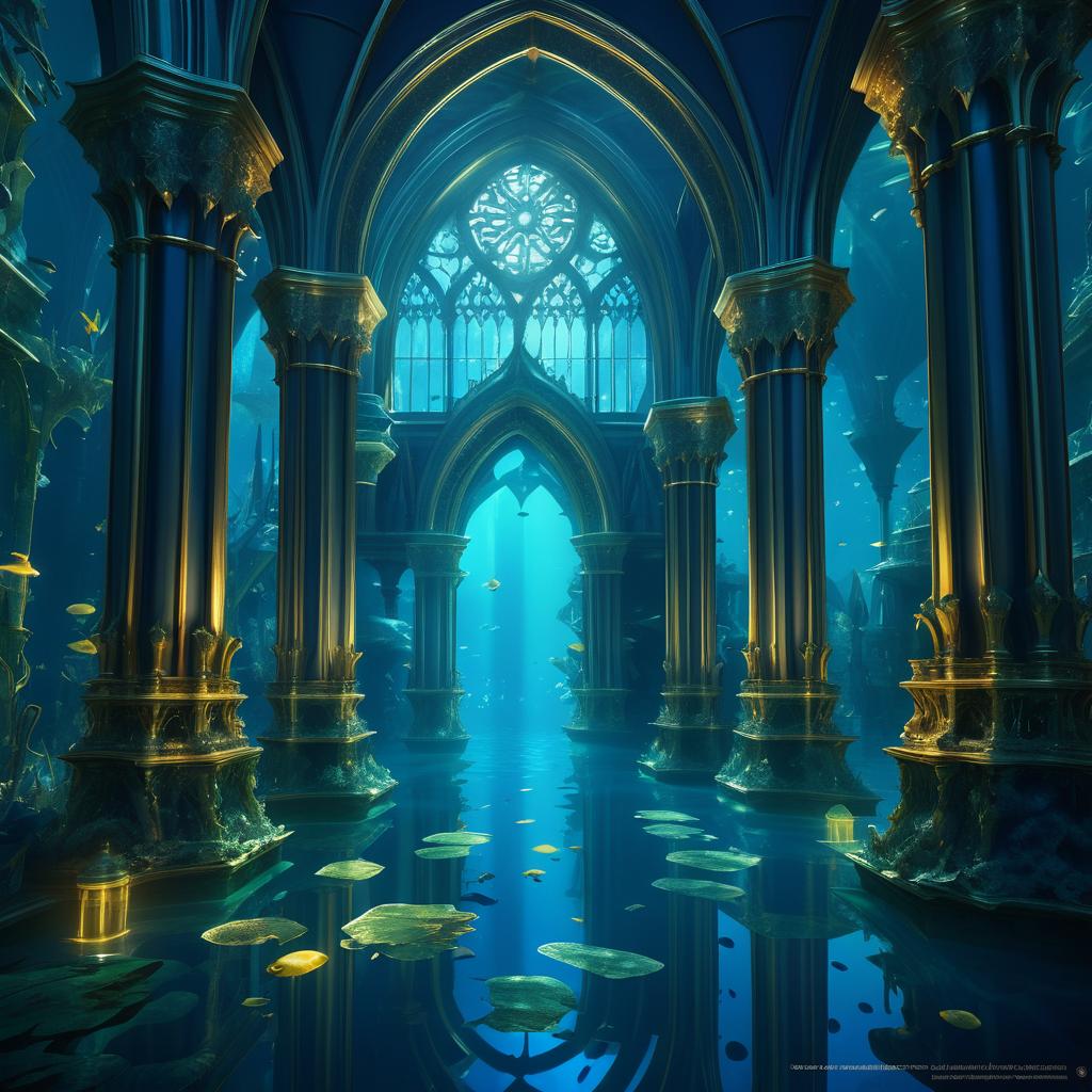 Gothic Horror Underwater Kingdom Illustration