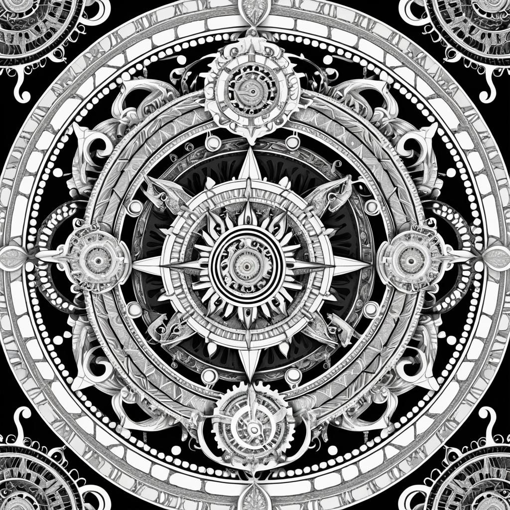 Steampunk Dragons Mandala Coloring Art