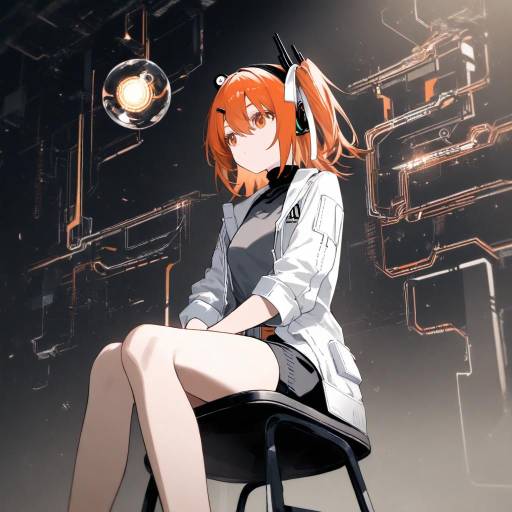 Futuristic Android Girl with Mechanical Eye