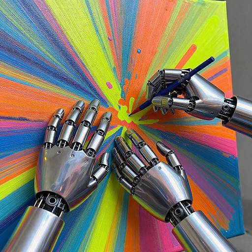 Surreal AI Robotic Hands Painting