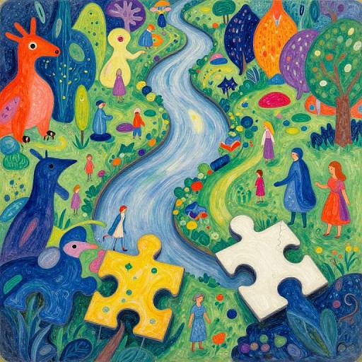 Chagall-Inspired Surreal Dreamscape Panorama