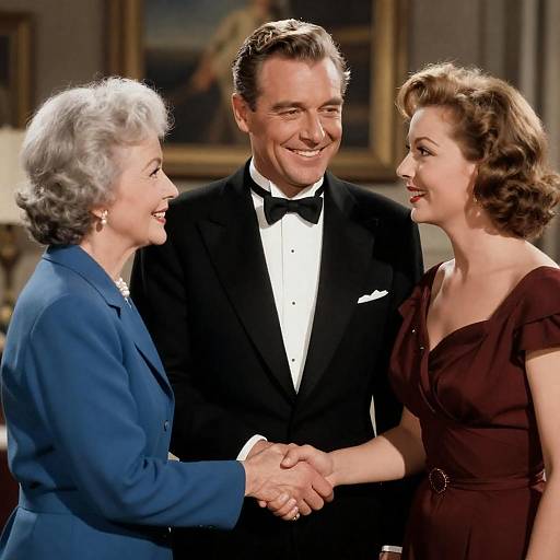 Vintage Formal Meeting with Handshake