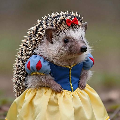 Hedgehog Dressed as Snow White