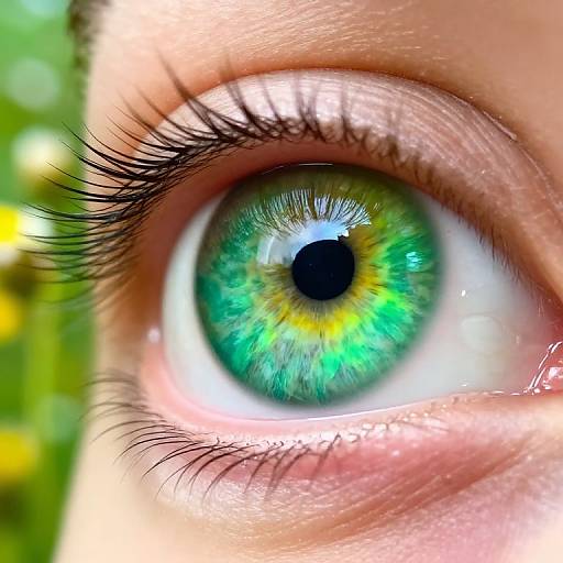 Macro Close-Up of Vibrant Green Eyes