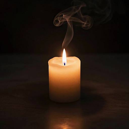 Solitary Candle in Mourning Glow