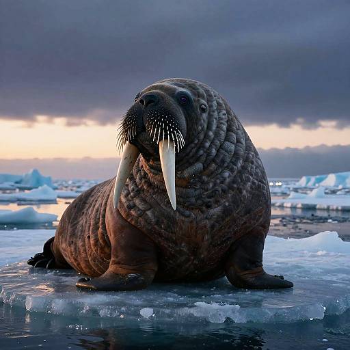 Ancient Arctic Walrus on Ice Floe