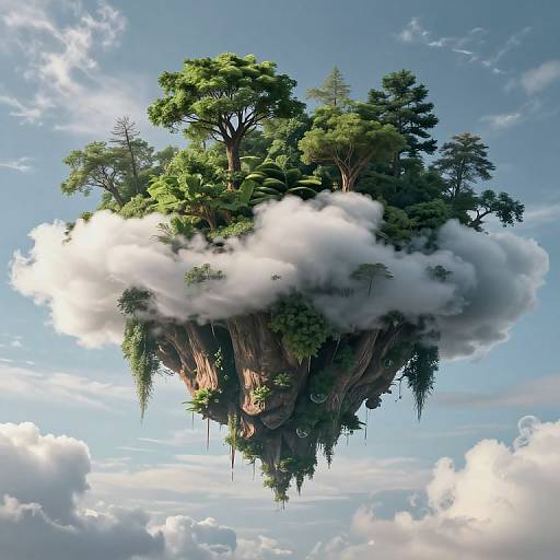 Upside Down Trees on Floating Islands