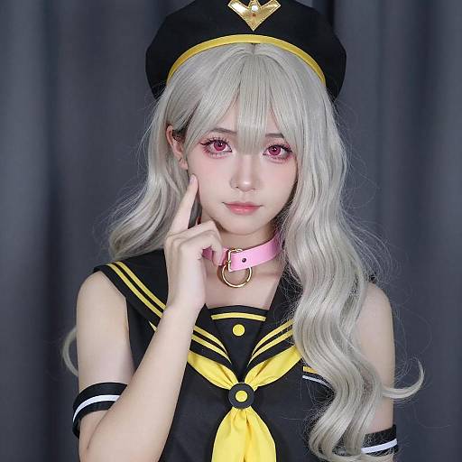 Young Woman in Sailor Cosplay Outfit