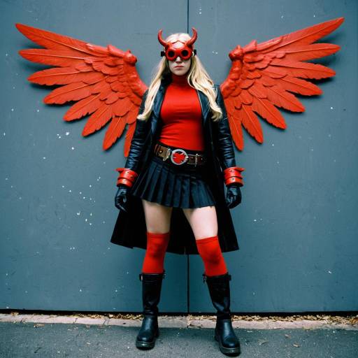 Girl in Hellboy Costume with Wings