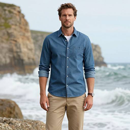 Stylish Man by Seaside Cliffs