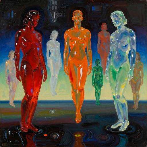 Surreal Ethereal Dreamscape with Glass Figures