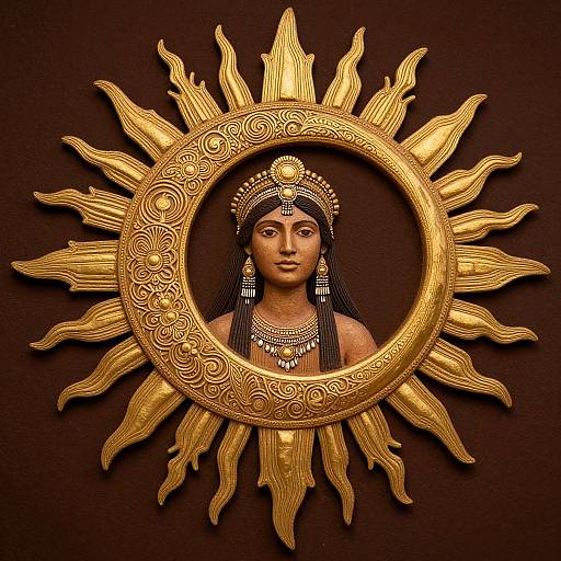 Intricate Aboriginal Moon Goddess Art